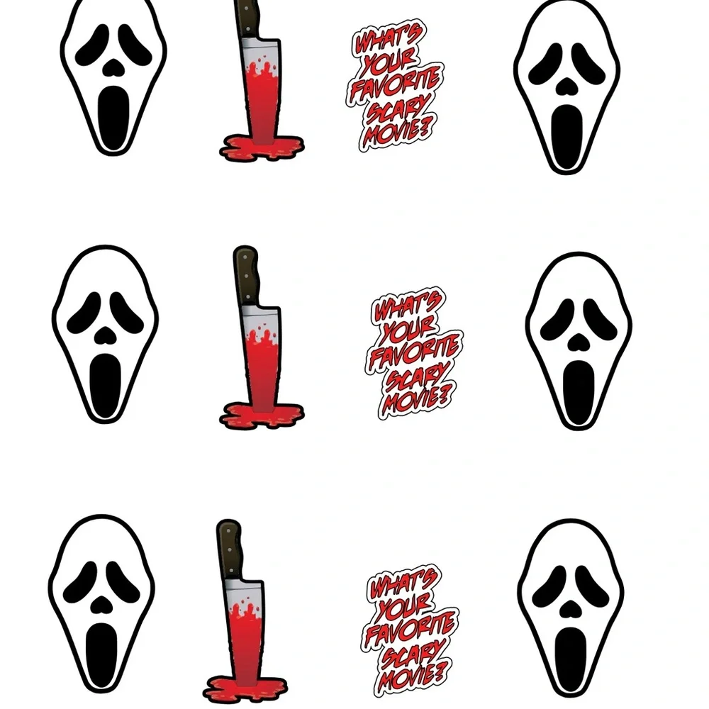 Horror Movie Themed ghost face cupcake toppers